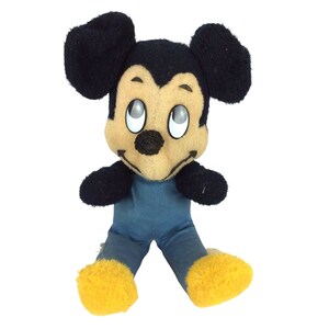 Mickey Mouse Plush Toy 16 Inch Blue Jumpsuit Walt Disney Productions Vtg