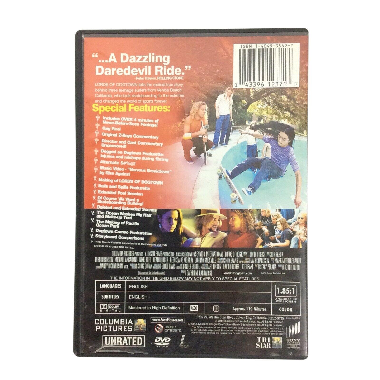 Lords of Dogtown DVD Unrated Extended Cut 2005 Heath Ledger Emile 