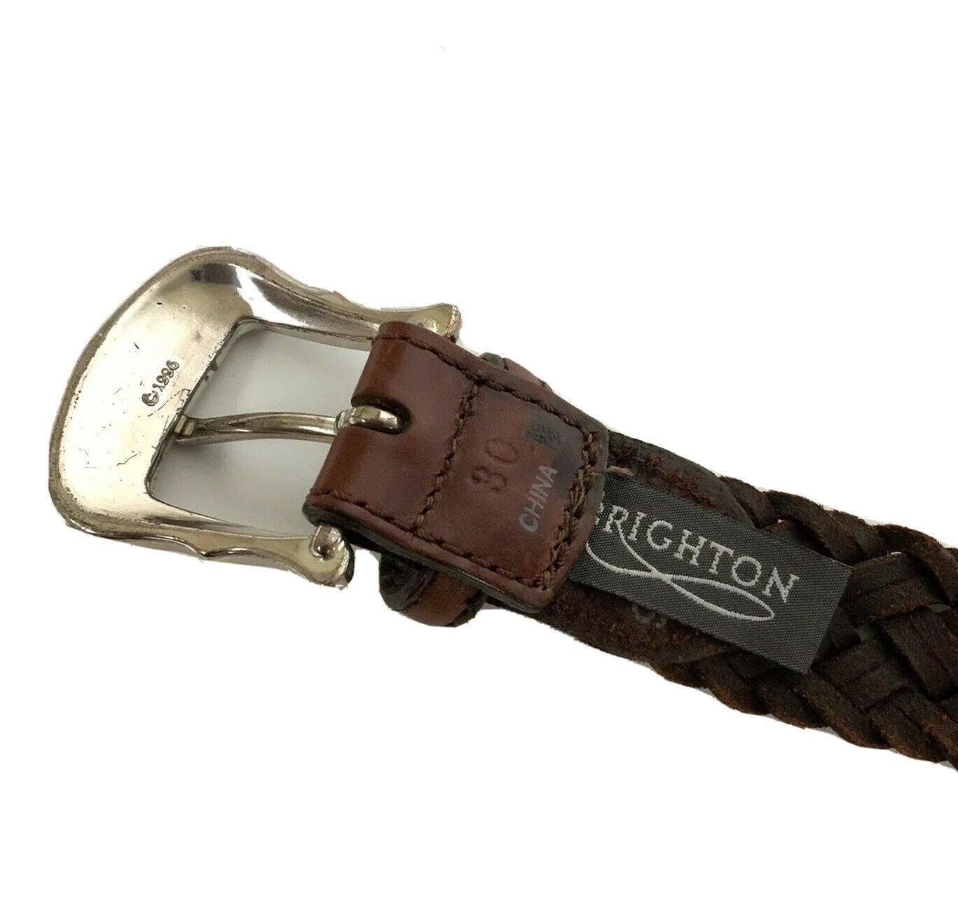 Vtg 90s Brighton Braided Leather Animal Charm Belt Safari Zoo 30​Description: 90s Vintage Leather Brighton Belt – Dovetail main image 2