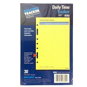 Rolodex Daily Tracker Refill Sheets 5.5x8.5 Fits Franklin Day Runner Day-Timer