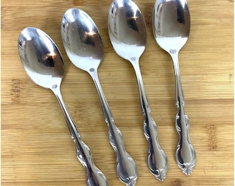 1847 Rogers Bros IS Cotillion 4 Teaspoons Stainless Steel Flatware 70s