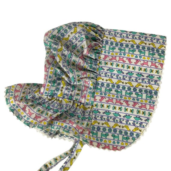 Handmade Vintage Prairie Sun Bonnet Hat Ruffled Settler  display picture 3