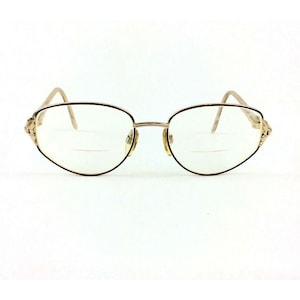 Luxottica 2518 Eyeglass Glasses Frames Oval Goldtone Brown Made In Italy