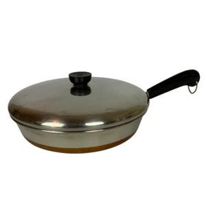 Vintage Revere Ware 10 in Skillet Frying Pan Copper Clad Stainless Steel 1991