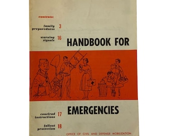Handbook For Emergencies Booklet Office of Civil and Defense Mobilization 1968