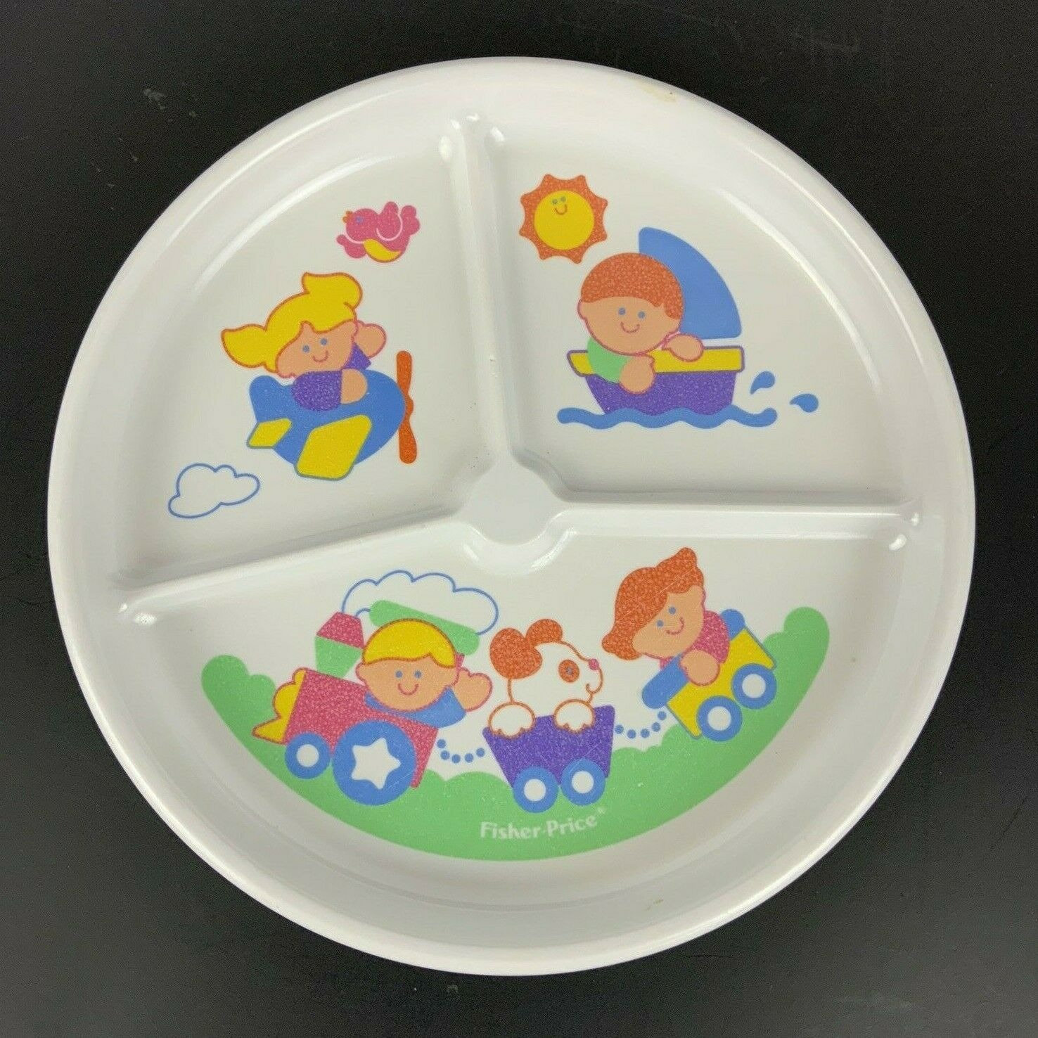 Melamine Wendy Divided Plastic Childs Plate Chicken Farm 