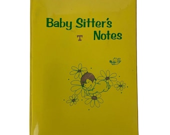 Baby Sitters Notes Guide Phone Book Notepad Telephone Checklist Vtg 1973