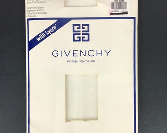 Givenchy Body Gleamers Pantyhose Size Large Shimmery White Control Top Sandalfoot