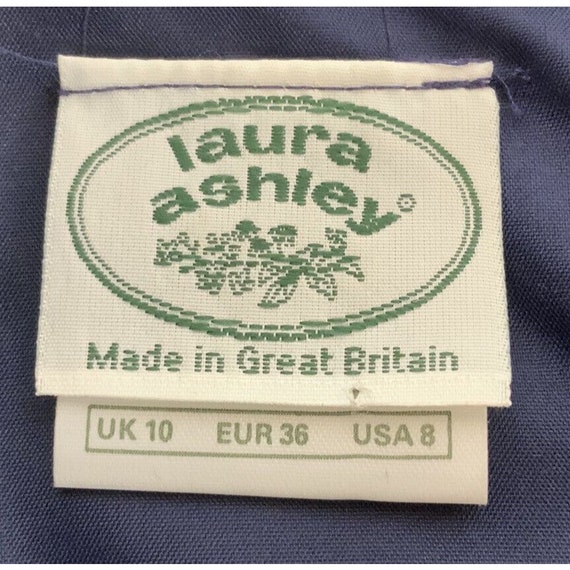 Laura Ashley Velvet Prairie Dress Size 8 Navy Blu… - image 7