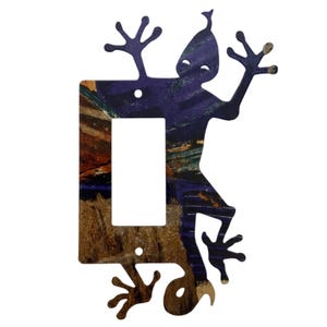 Geckoformat metallbrytarskydd med abstrakt design, enkel vippplatta