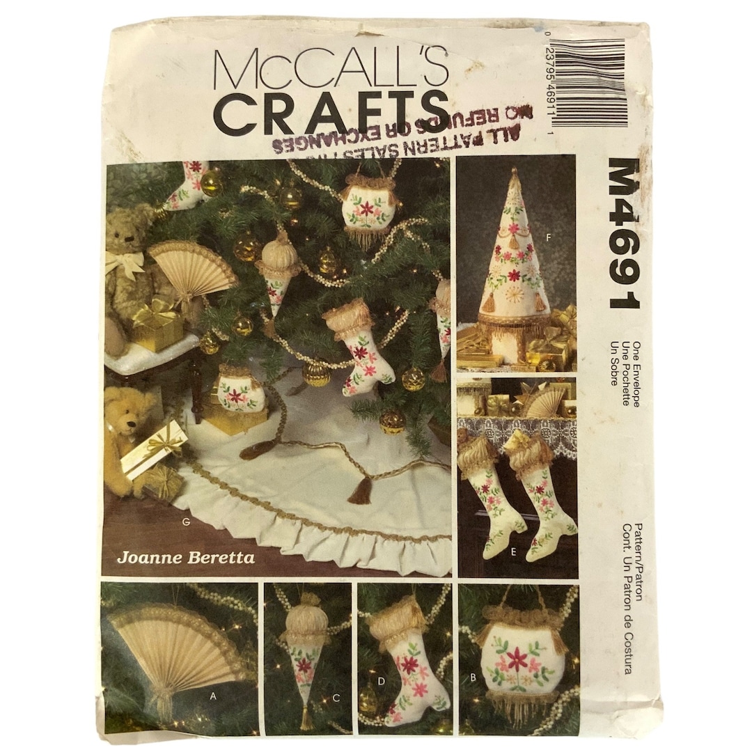 Mccalls M4691 Victorian Christmas Stocking Tree Ornament Craft Sewing ...