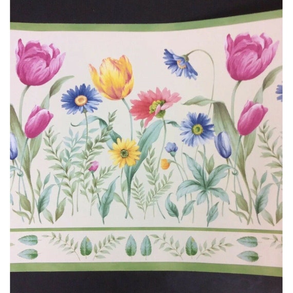 Village Pre-pasted Floral Wallpaper Border 4 Rolls 12 in X15 - Etsy Village Pre-pasted Floral Wallpaper Border 4 Rolls 12 in X15 - Etsy
