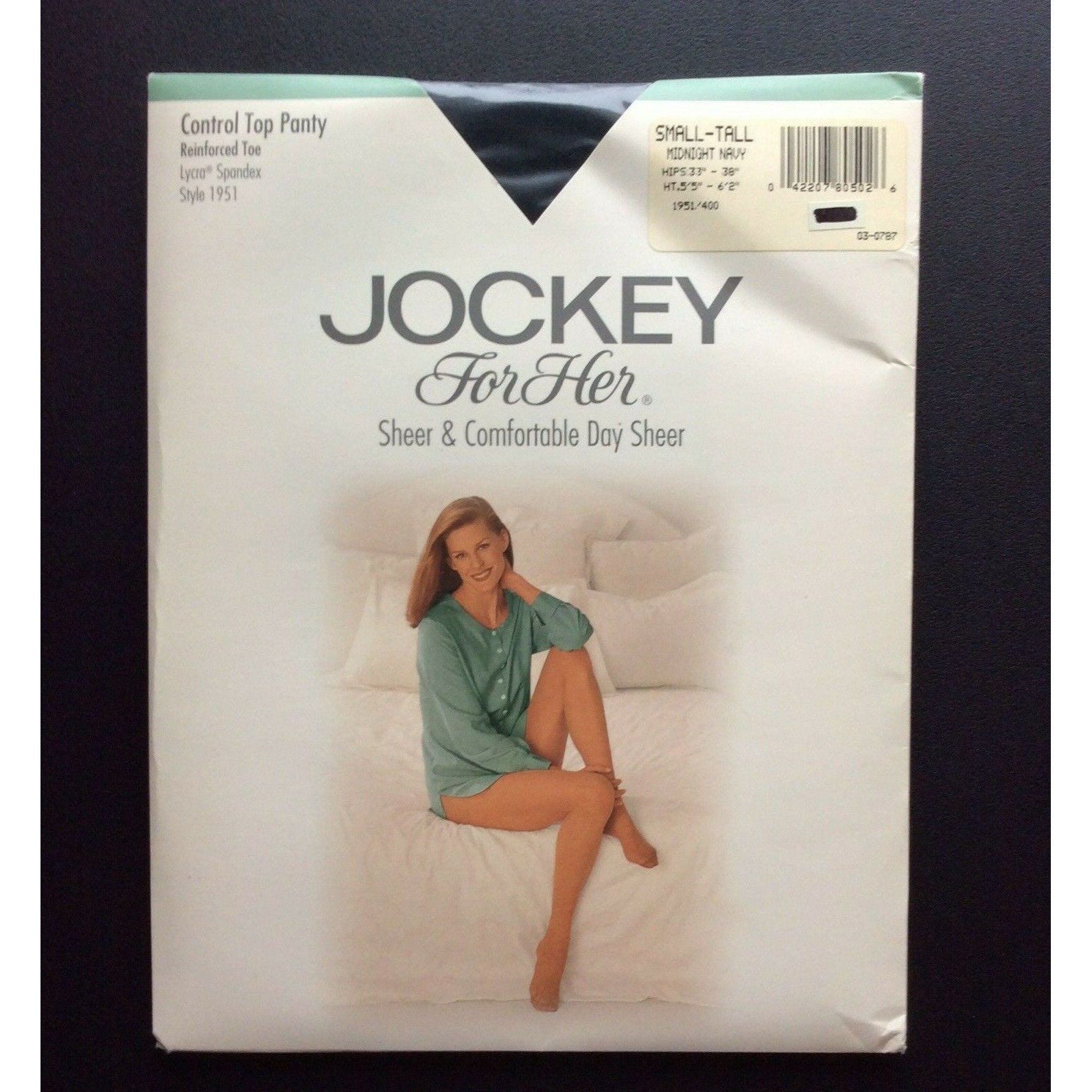 Jockey Day Sheer Pantyhose Small Tall Midnight Navy Control Top