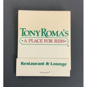 Tony Romas A Place For Ribs Restaurant Matchbook 20 Strike Unstruck