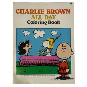 Vintage Charlie Brown All Day Coloring Book Snoopy Linus Lucy Sally 1980