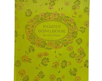 Family Songbook by Readers Digest 1969 Hardcover Spiral-Bound Floral Cover Vintage
