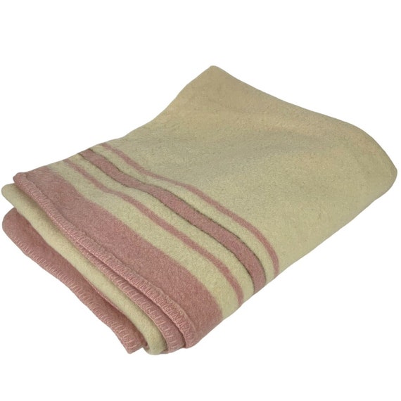 Earlys of Witney Wool Blanket Earlywarm Pink Stripe 63x79 England FLAWED CUTTER Etsy Ireland