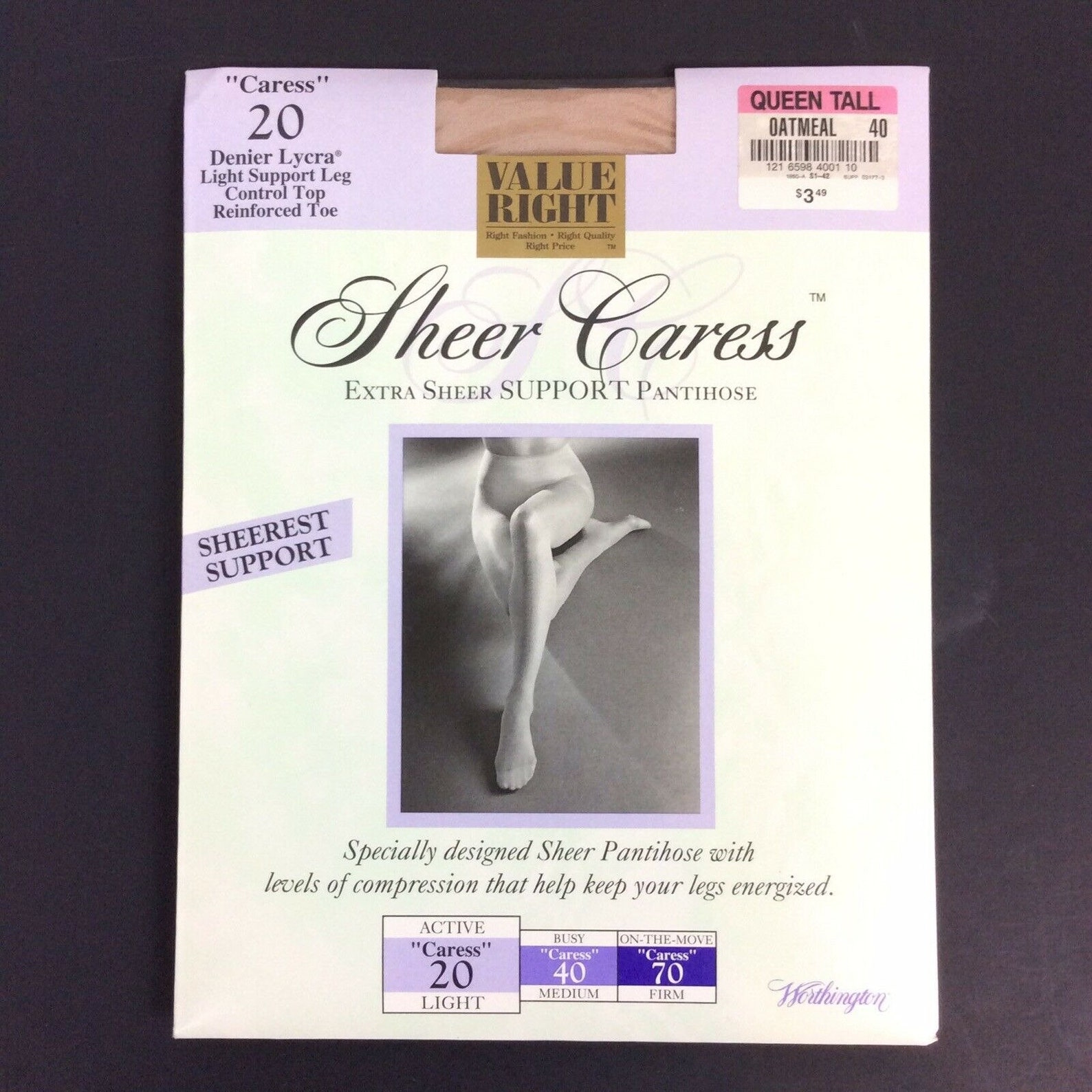 Jcpenney Sheer Caress Pantyhose Queen Tall Oatmeal Control Top Etsy