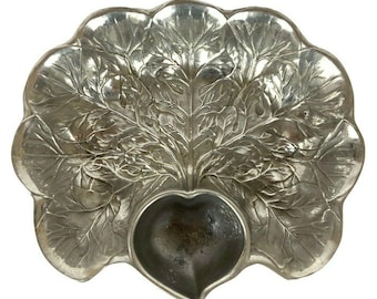 Cuenco para servir Wilton Armetale Majolica Chip & Dip con hojas de col y rábano, peltre