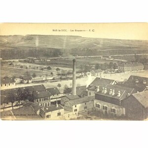 フランスのBar-Le-Duc Les Brasseriesのポストカード、1900年代初頭のヴィンテージ醸造所の風景