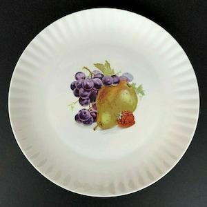 Retsch Wunsiedel Bavaria Porcelain Platter 12 inch Round Fruit Fluted Edge Vintage