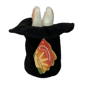 Folkmanis Rabbit In Hat Hand Puppet Plush Interactive Learning Toy Pretend Play
