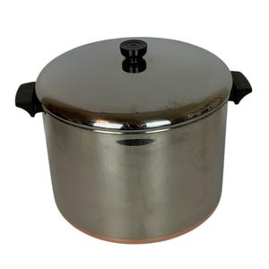 Revere Ware Copper Clad Stainless Steel 16 Qt Stock Pot With Lid 1982 USA Made