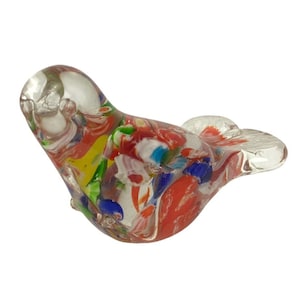 Art Glass Sea Lion Figurine Orange Multicolor Paperweight Shelf Decor Ocean