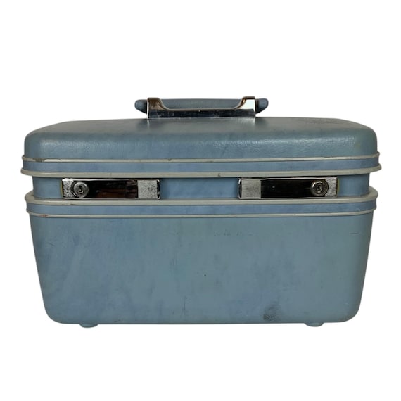 Vintage Samsonite Profile Blue Train Cosmetic Case With Handle