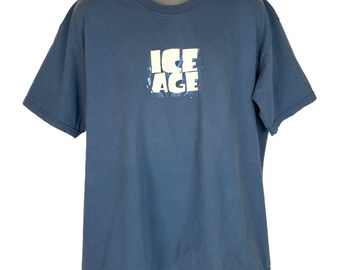 Ice Age Movie Blockbuster Video Promo T Shirt Mens Blue Cotton