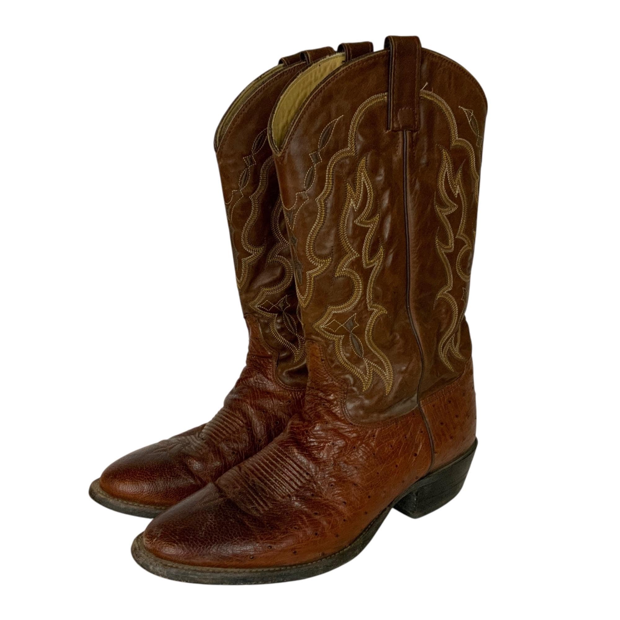 Petites Bottes Cowboy Western Neuves – Bout Rond – Bord Gravé Or – Paire