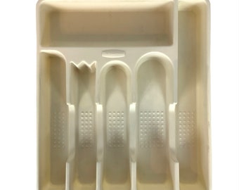 Bandeja organizadora de gavetas para talheres Rubbermaid Plástico bege 6 seções