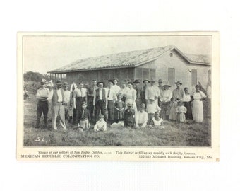 First Republic Of Mexico RPPC Farmers San Pedro 1910 Postcard Undivided Back