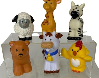 Little People Fisher Price 6 figurines d'animaux de remplacement Ferme du zoo Arche de Noé Années 2000