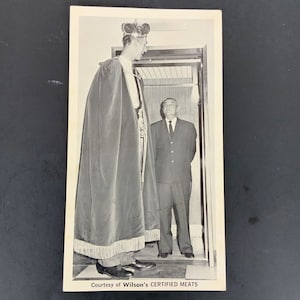 Henry Hite Wilson Meats Zertifizierte Riesen Werbekarte Schwarz Weiß 1950er Jahre