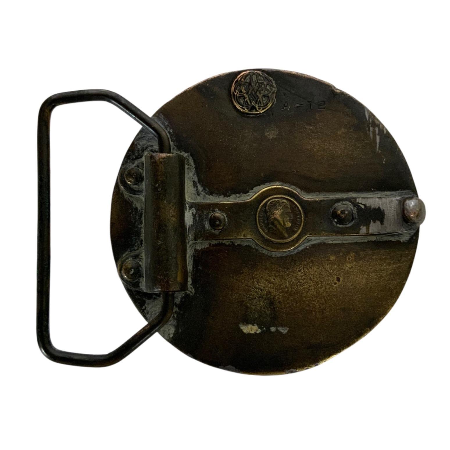 Vintage Bergamot Steampunk Brass Belt Unisex Gears Unique Engine Boho Vintage Bergamot Brass Steampunk Belt Buckle. Gears, Timepieces main image 3