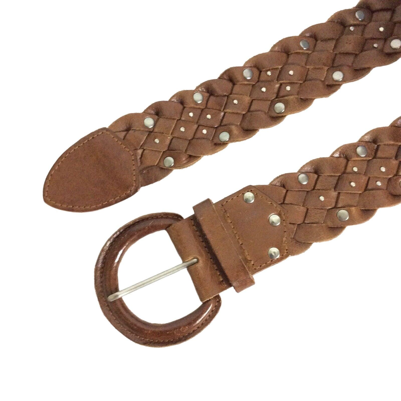 Old Navy Womens Belt Size Medium Brown Leather Braided Woven  display picture 1