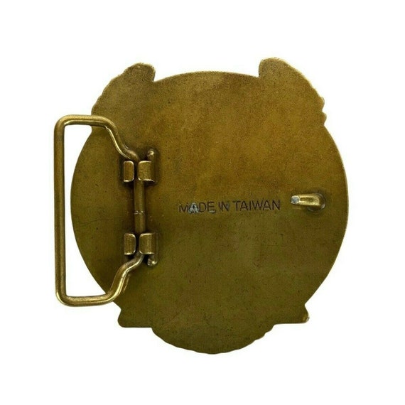 V Twin Belt Buckle Enameled Brass Motorcycle Enthusia… Gem