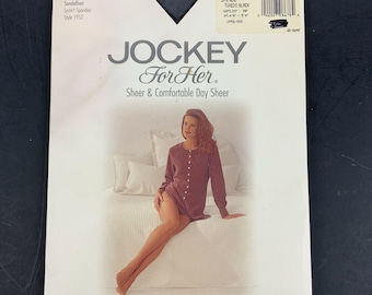 Jockey For Her Day Sheer Pantyhose Rozmiar Small Tuxedo Black Control Top Sandalfoot