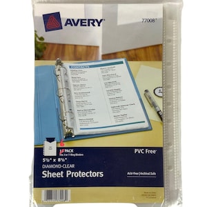 Avery Diamond-Clear Mini Sheet Protectors 5.5x8.5 6-Pack For 3-Ring Binders