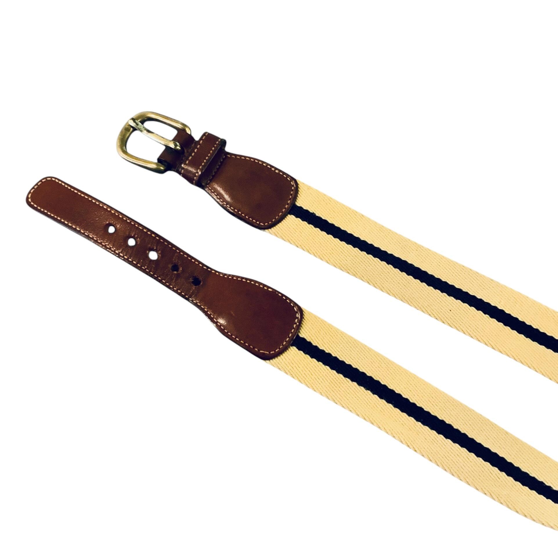 Vintage Dooney & Bourke Belt Size 36 Fits Like 34 Cream Navy 