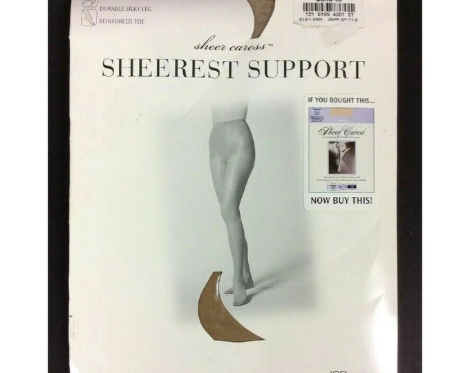 Jcpenney Sheerest Support Pantyhose Size Average Medium Sand Beige