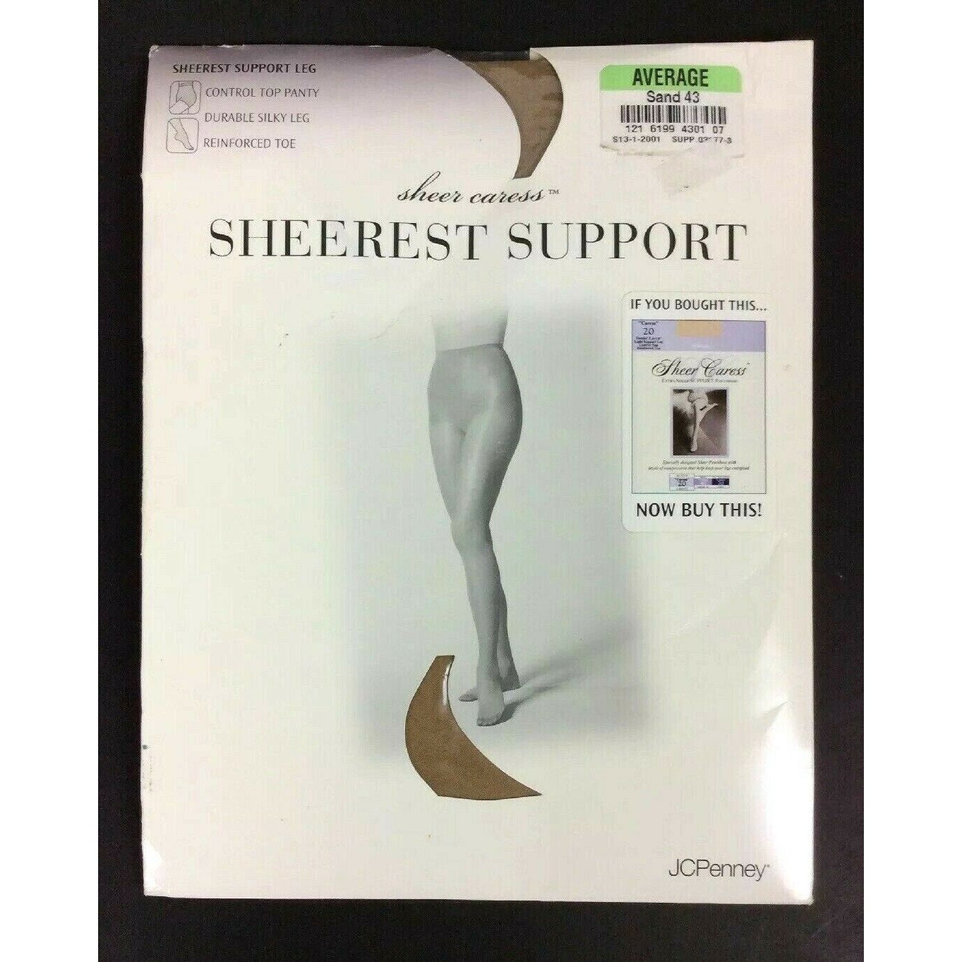 Jcpenney Sheerest Support Pantyhose Size Average Medium Sand Etsy