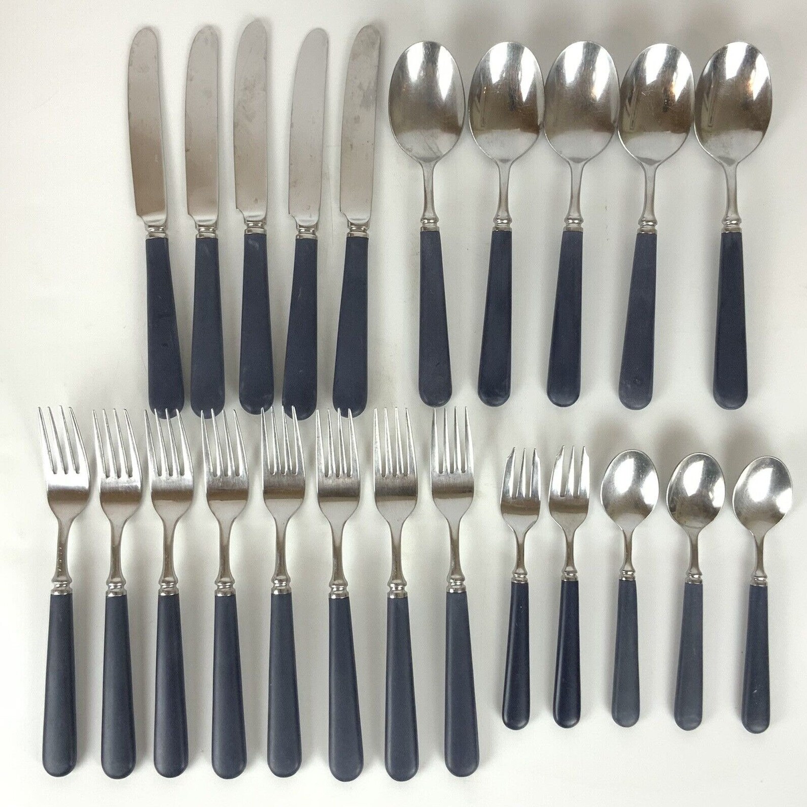 INOX Flatware Set of 23 Pieces Stainless Steel Matte Blue Etsy