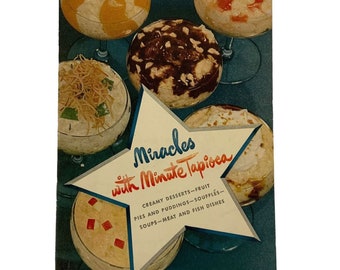 General Foods Advertising Recipe Booklet Miracles with Minute Tapioca Vtg 1948