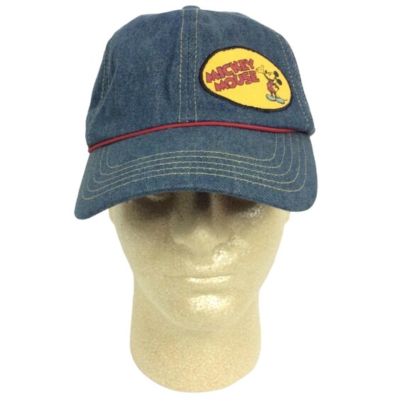 Disney Mickey Mouse Patch Denim Baseball Cap Hat … - image 1