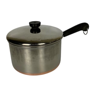 Vintage Revere Ware 4 Qt Saucepan & Lid Copper Clad Stainless Steel Made In USA