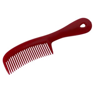 Vintage Pocket Size Red Unbreakable Comb With Wide Teeth and Handle 6.25 inch