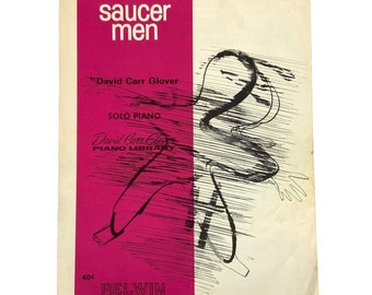 Saucer Men Beginner Piano Sheet Music by David Carr Glover Belwin Inc Vintage 1967