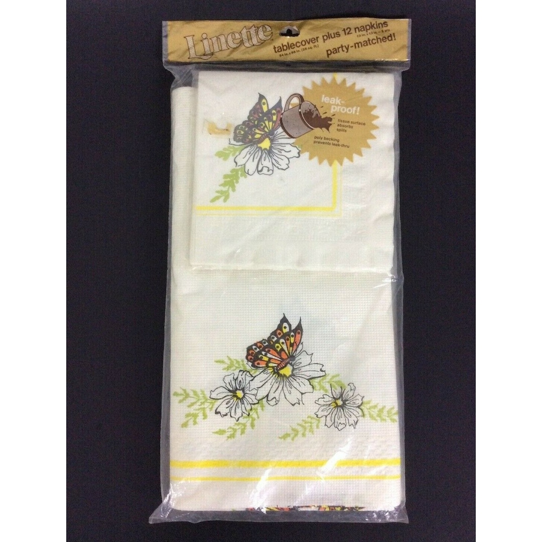 Paper Table Cover 12 Matched Party Napkins Butterfly Flowers
